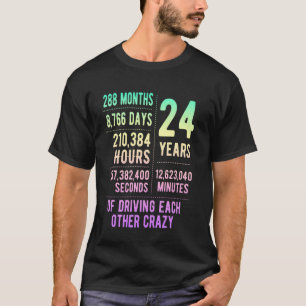 24 Jahre verheiratet Lustig 24. Hochzeitstag T-Shirt