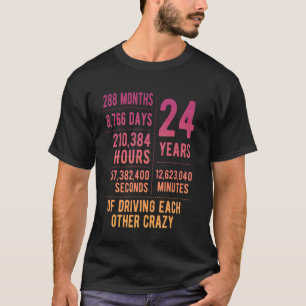 24 Jahre verheiratet Lustiges 24. Hochzeitstag-Jub T-Shirt