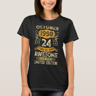 24 Jahre Vintager Oktober 1998 24. Geburtstag R T-Shirt