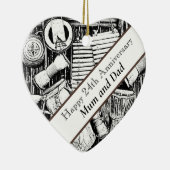 24. Jahrestag bearbeitet Keramik Ornament (Rechts)