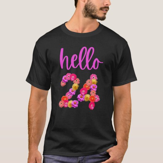 24-jährige Blume Hallo 24 ist mein 24. T-Shirt (Vorderseite)