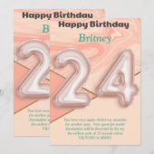 24-jährige Mädchen Happy Birthday Card (Vorne/Hinten)
