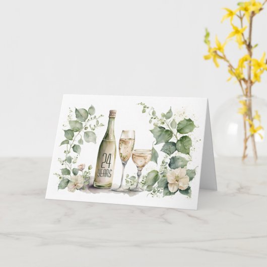 24. Jubiläum Wein und Wein Karte (Gelbe Blume)