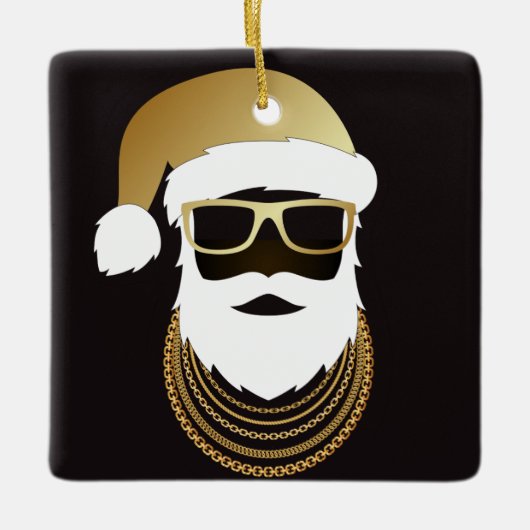 24 Karat Hip Hop Santa Ornament (Vorderseite)