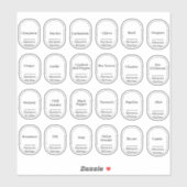 24 Küchenkräutern und Gewürze, Aufkleber auf dem E (Blatt)