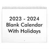 24 Monate Blanker Kalender 2023 - 2024 mit Feierta (Titelbild)