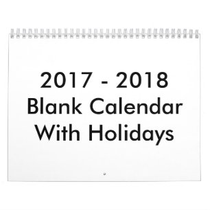 24 Monate Leerer Kalender 2017 - 2018 Mit Feiertag