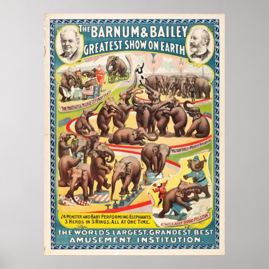 24 Monster und Baby Darstellend Elephants Poster (Vorne)