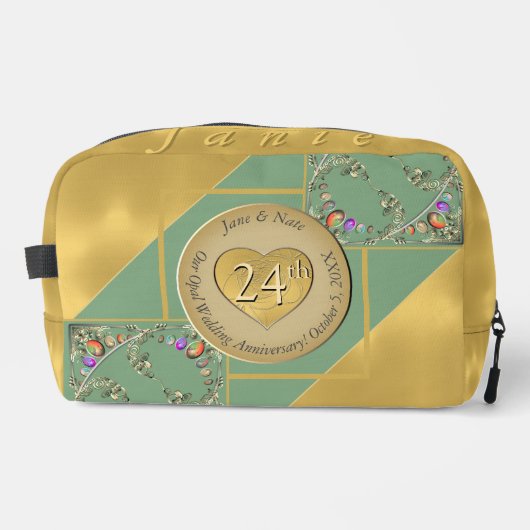 24. Opal-Jubiläum Druckausschnitt Nähtasche Waschbeutel (Vorderseite)