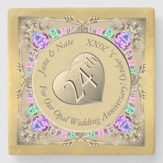 24. Opal-Jubiläum Steinuntersetzer (Vorderseite)