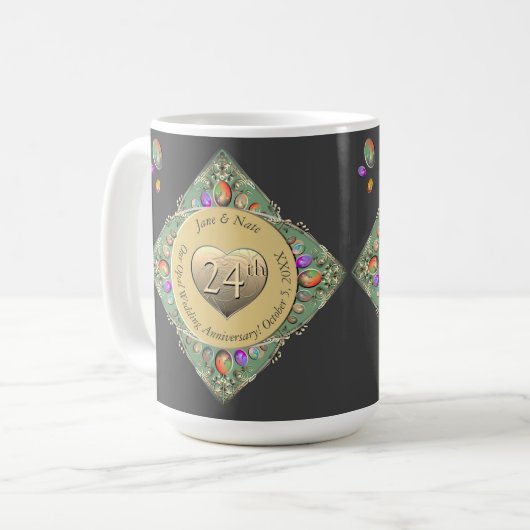 24. Opal Wedding AnniversaryHandtuch Kaffeetasse (Vorderseite Links)