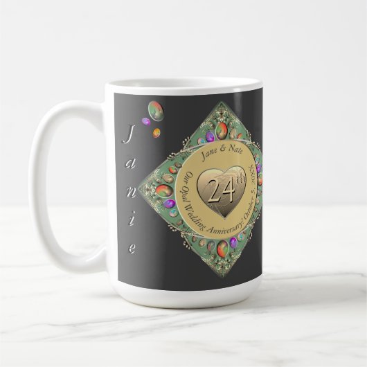 24. Opal Wedding AnniversaryHandtuch Kaffeetasse (Links)