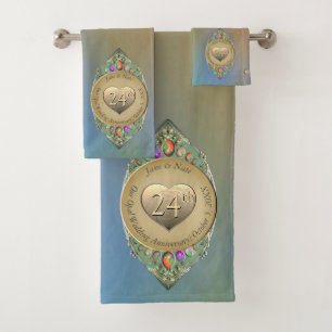 24. Opal Wedding Jubiläum Badetuch Set