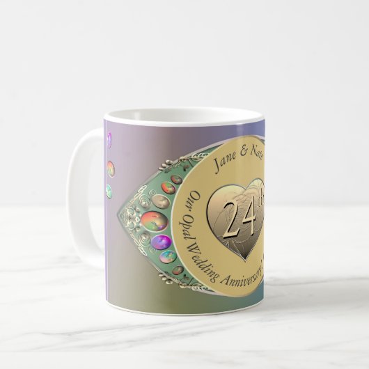 24. Opal Wedding Jubiläum Kaffeetasse (Vorderseite Links)