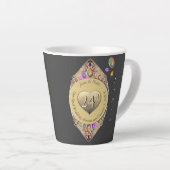 24. Opal Wedding Jubiläum Latte Tasse (Rechte Ecke)