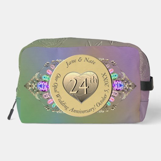 24. Opal Wedding Jubiläum Waschbeutel (Rückseite)