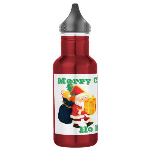 24 oz Größe Frohe Weihnachten wünscht Text gedruck Edelstahlflasche