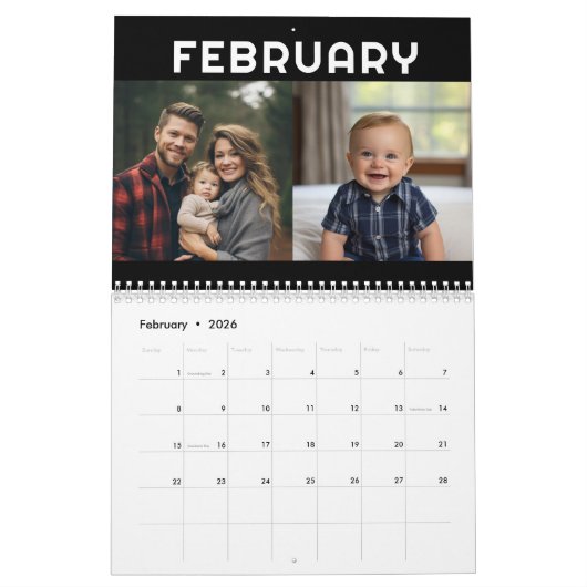 24 Photo - 2 Per Month Modern Family Kalender (Feb 2026)