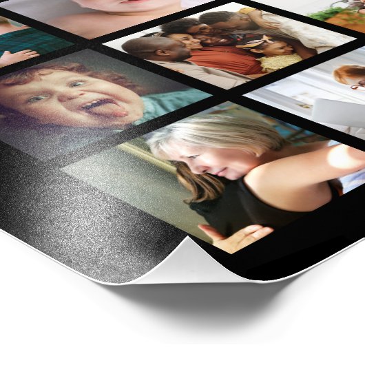24 Photo Template Collage with Custom Text Poster (Ecke)