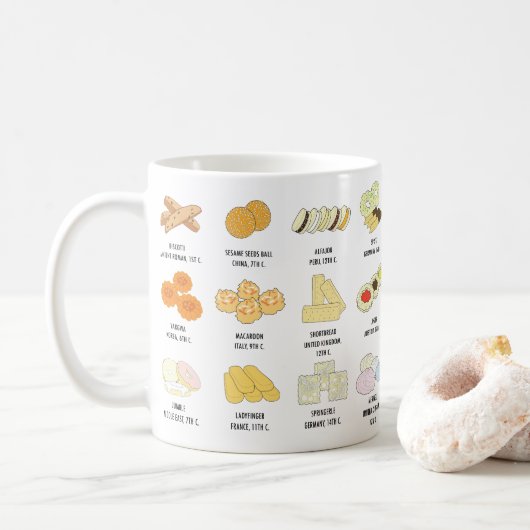24 Plätzchen um von der Weltwissens-Tasse Kaffeetasse (Mit Donut)