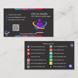 24 Social Media Link Business Cards Visitenkarte