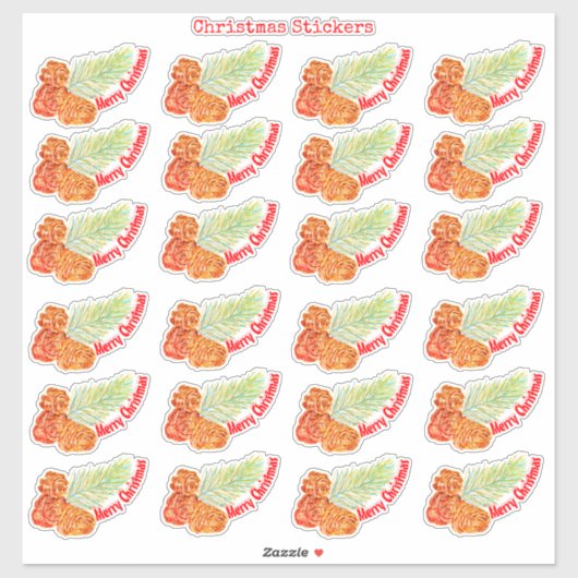 24 Stück Dekorative Rot Frohe Weihnachtskleber Aufkleber (Blatt)