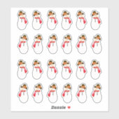 24 Stück Snowman Sticker (Blatt)