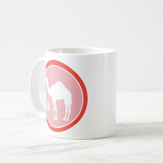 24 Stunden - Camel Design (rot) Tasse (Vorderseite Links)