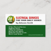 24 Stunden Elektrischer Power Beleuchtung Visitenkarte (Rückseite)