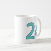 24 Stunden - Kameldesign (blau/Aquamarin) Tasse (VorderseiteRechts)