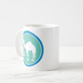 24 Stunden - Kameldesign (blau/Aquamarin) Tasse (Vorderseite Links)
