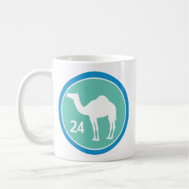 24 Stunden - Kameldesign (blau/Aquamarin) Tasse