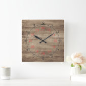 24-Stunden-Uhr-Wand Quadratische Wanduhr (Zuhause)