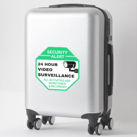 24-Stunden-Videoüberwachung Aufkleber (Koffer)
