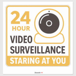 24 Stunden Videoüberwachung bei Ihnen auf der Sonn Aufkleber