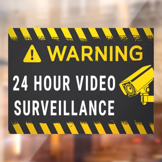 24-Stunden-Videoüberwachung Fensteraufkleber (Blatt 2)