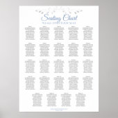24 Tabelle Blue & Gray Wedding Seating Chart Poster (Vorne)