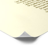 24 Tabelle Chic Gold & Cream Wedding Chart Poster (Ecke)