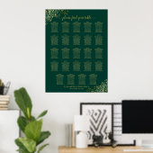 24 Tabelle Emerald Green Gold Hochzeitstabelle Poster (Heimbüro)