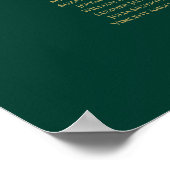 24 Tabelle Emerald Green Gold Hochzeitstabelle Poster (Ecke)
