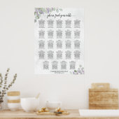 24 Tabelle Eukalyptus Lavendel Hochzeitskarte Poster (Küche)