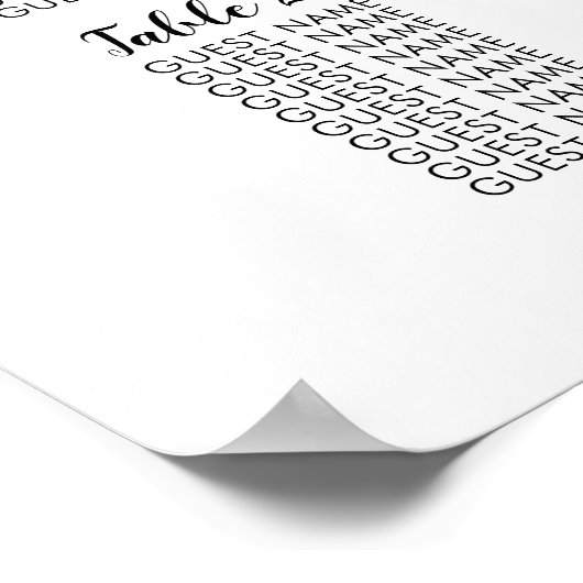 24 Tabelle Große Hochzeitgastsitzkarte Poster (Ecke)