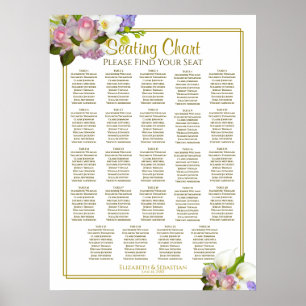 24 Tabelle Hochzeitskarte Frühlingsblüte Poster