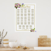 24 Tabelle Hochzeitskarte Frühlingsblüte Poster (Küche)