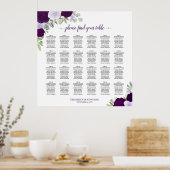 24 Tabelle Rustikale Lila Rose Hochzeitstabelle Poster (Küche)