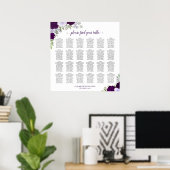 24 Tabelle Rustikale Lila Rose Hochzeitstabelle Poster (Heimbüro)