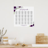 24 Tabelle Rustikale Lila Rose Hochzeitstabelle Poster (Küche)