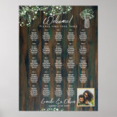 24 Tabelle Rustikales Holz Gypsophila FOTO SITZEND Poster (Vorne)
