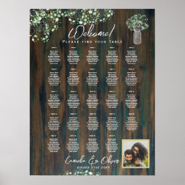 24 Tabelle Rustikales Holz Gypsophila FOTO SITZEND Poster