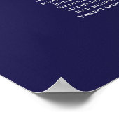 24 Tabelle Silver & Navy Blue Wedding Seating Char Poster (Ecke)
